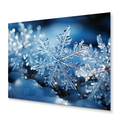 Glimmering Snowflakes II - Abstract Metal Art Print