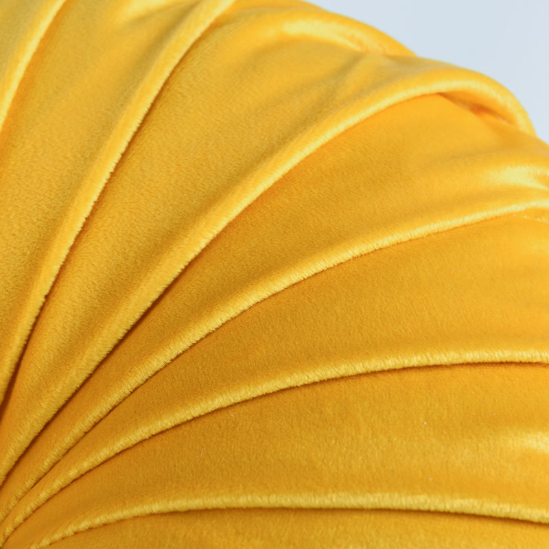 Velvet Round Throw Pillow, Yellow