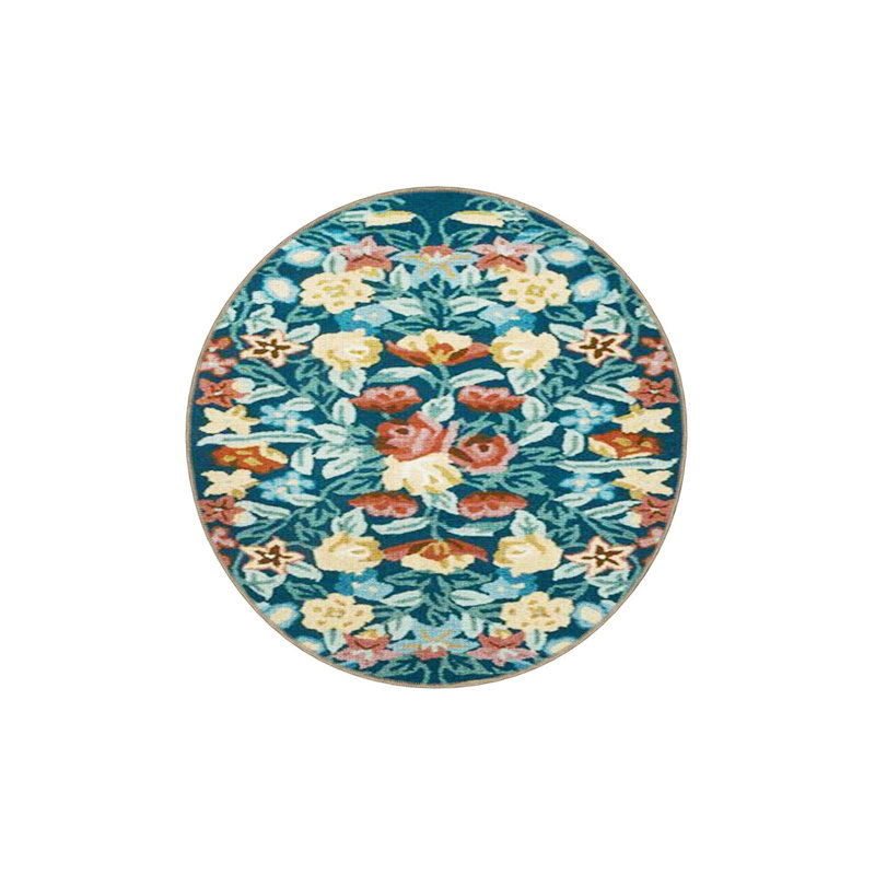 Tapis décoratif bleu à motif floral lavable à la machine, Tapis de couloir 3 pi 3 po x 9 pi 10 po
