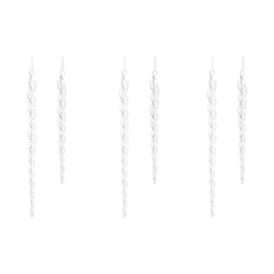 Glass Icicle Ornaments (Set of 6)