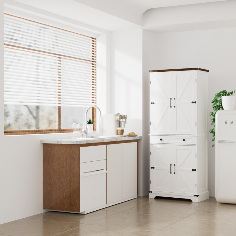 29" Wide 6-Tier Storage Cabinet - Organizer For Pantry, Laundry Room, Garage & Closet, White