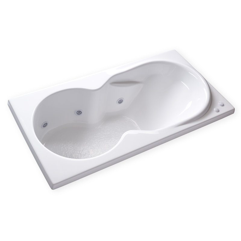 72'' x 36'' Drop-In Whirlpool Acrylic Bathtub, Left