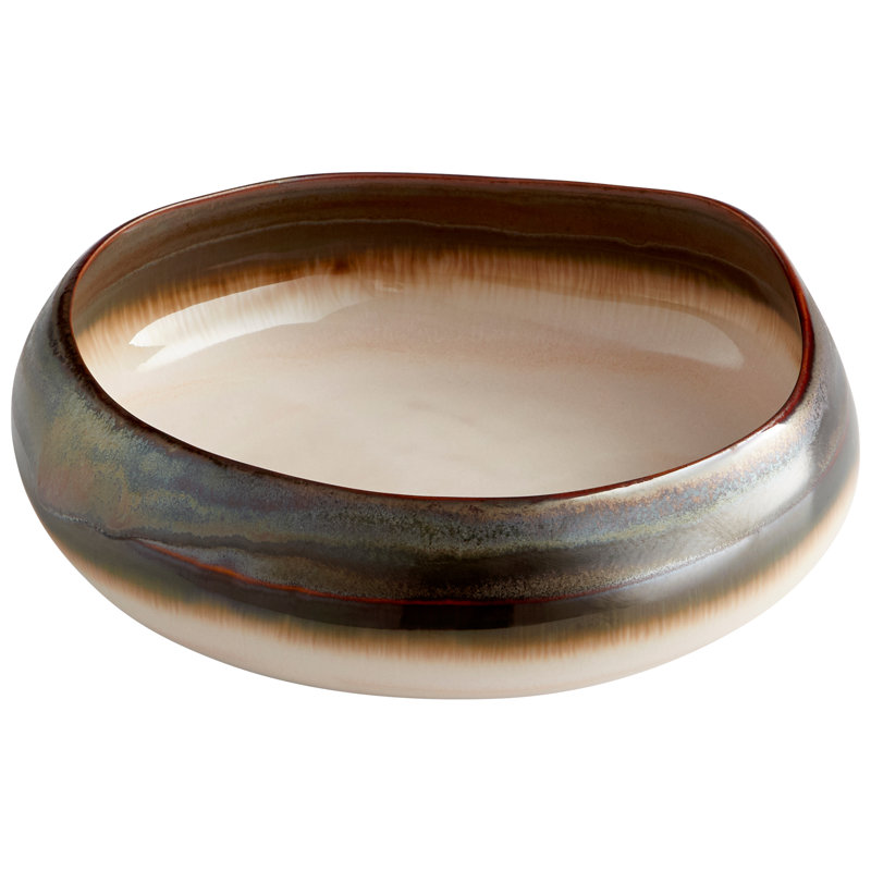 Allurement Ceramic Decorative Bowl, 2.75" H x 8.75" W x 8" D