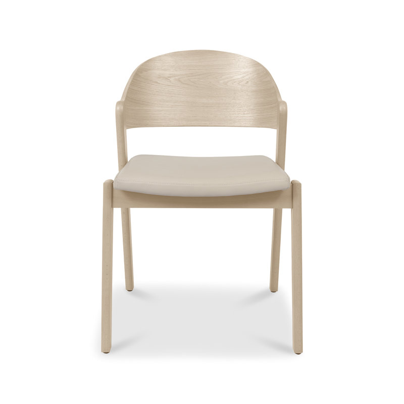 19cm H Upholstered Side Chair, Beige Wood