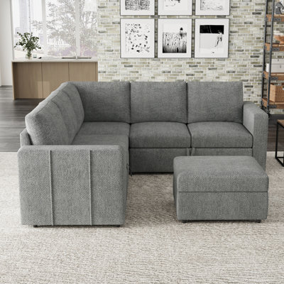 Aubade L-Shaped Modular Storage Sofa Set