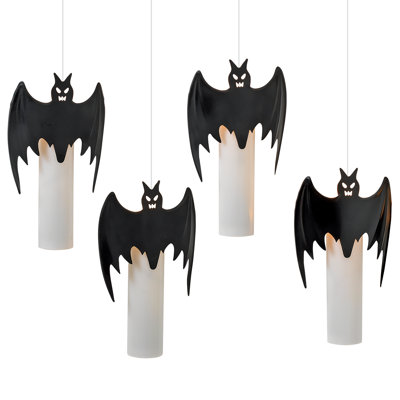 Lighted Candle/Bats Set of 4 11.2"H