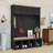 4-in-1 Hall Tree with Bench, Hooks and Cabinets-130375020