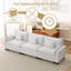 Canapé 3 places avec module de chargement intelligent et coussins décoratifs (blanc)-129036972