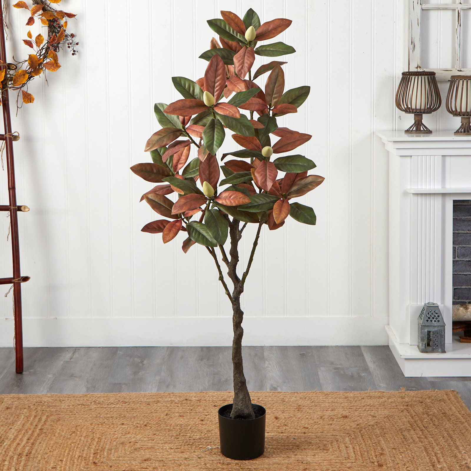 48'' Faux Foliage Tree in Pot Liner, 60" H x 18" W x 14" D