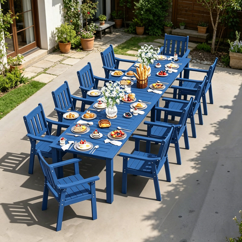 Ensembles de salle à manger imperméables toutes saisons pour l'extérieur - Ensembles de salle à manger d'extérieur modernes résistants à la rouille pour l'extérieur de la cour / jardin / piscine / porche / terrasse 2-table 10-chaises