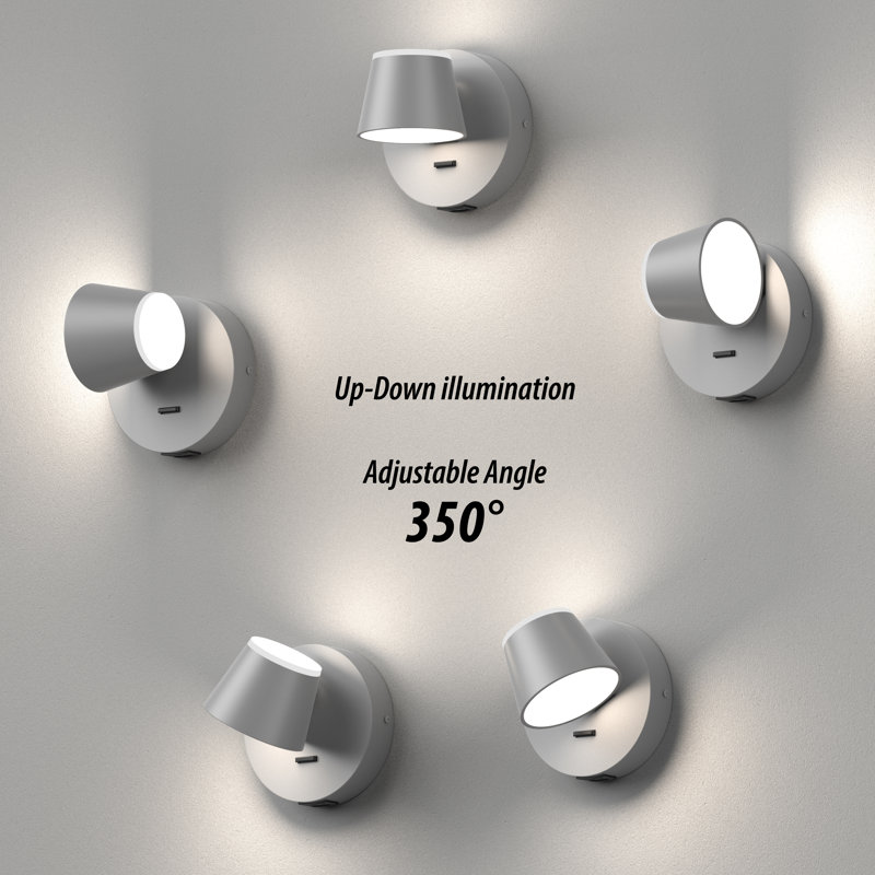 Vincentia LED Armed Sconce, Gray