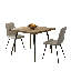 80cm Oak-Effect Square Dining Table and Chairs Set-1090138562