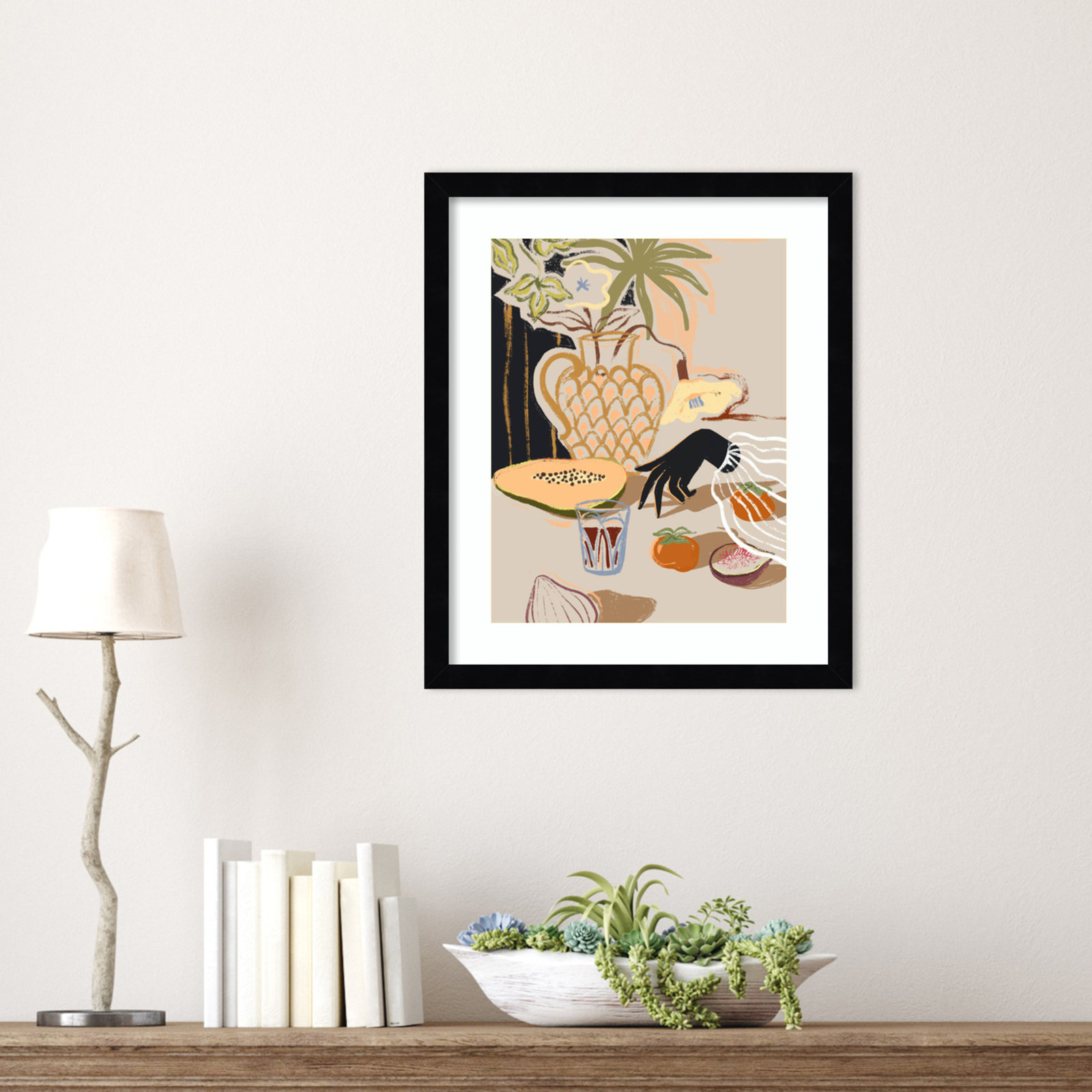 Northbrook "Fruitful Spread" Print, 17" H x 14" W, Black
