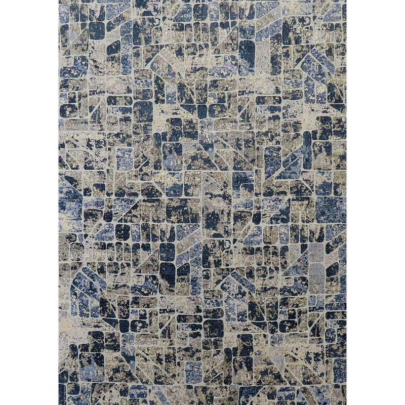 Hand Knotted Patchwork Area Rug, Rectangle 9' x 12'