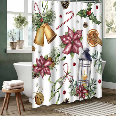 Clear Waterproof Shower Curtain, Shower Curtains for Bathroom with 12 Hooks