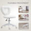 Chaise de bureau, chaise de bureau avec roues pivotantes, blanc