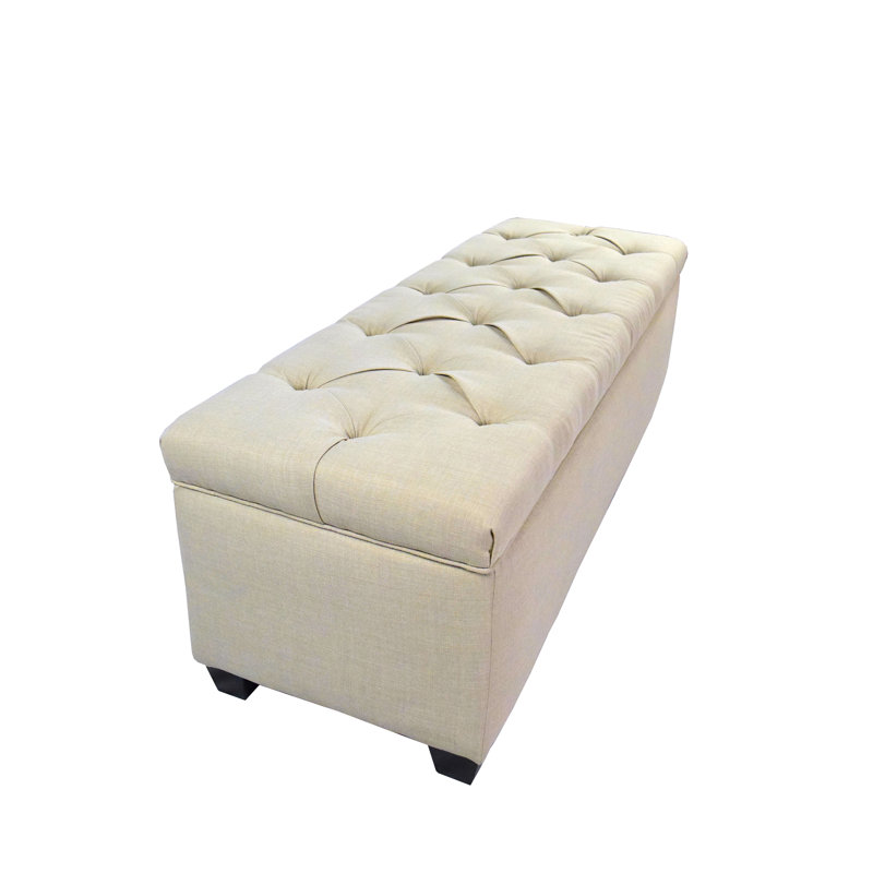 Banc de rangement rembourré Erik, Beige