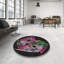 Tapis noir/vert/rose tissé à la machine-2016608235