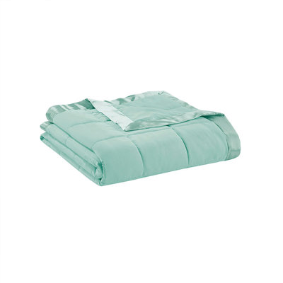 Lightweight Blanket With Satin Trim