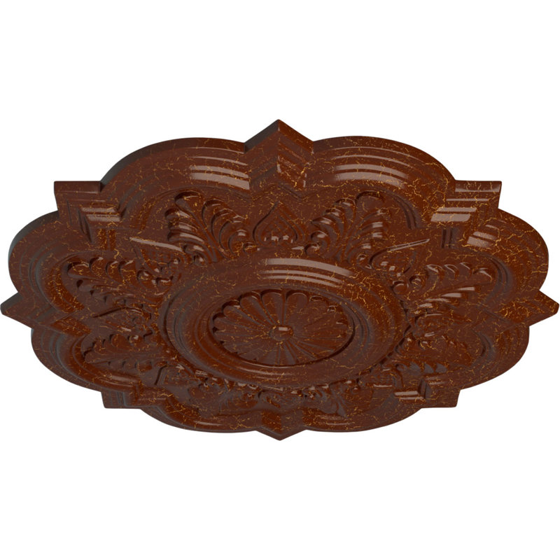 Médaillon de plafond Endurathane Deria, DE 20 1/4 po x P 1 1/2 po (convient aux auvents jusqu'à 6 po), pot peint à la main de finition craquelée crème