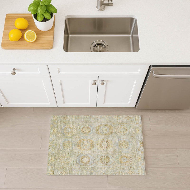 Machine Washable Indoor/Outdoor Lafferty ACN2227 Panel Rug, Rectangle 1'8" x 2'6"
