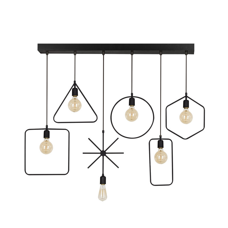 Luminaire suspendu géométrique à 6 lumières pour îlot de cuisine Kason