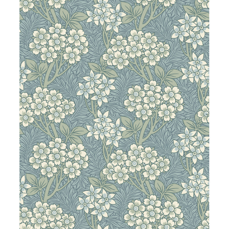 Mamadou Floral Vine 10.05 m x 53 cm Wallpaper Roll, Light Blue/Sage/White