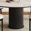 Table de salle à manger ronde de style crème et chaise-105343847-105343849-105343850