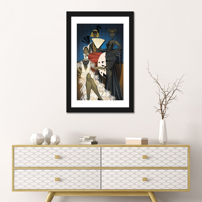 « Harlem nights » par Jaleelcampbell-impression, H 24 po x l 16 po x P 1 po, Papier encadré noir