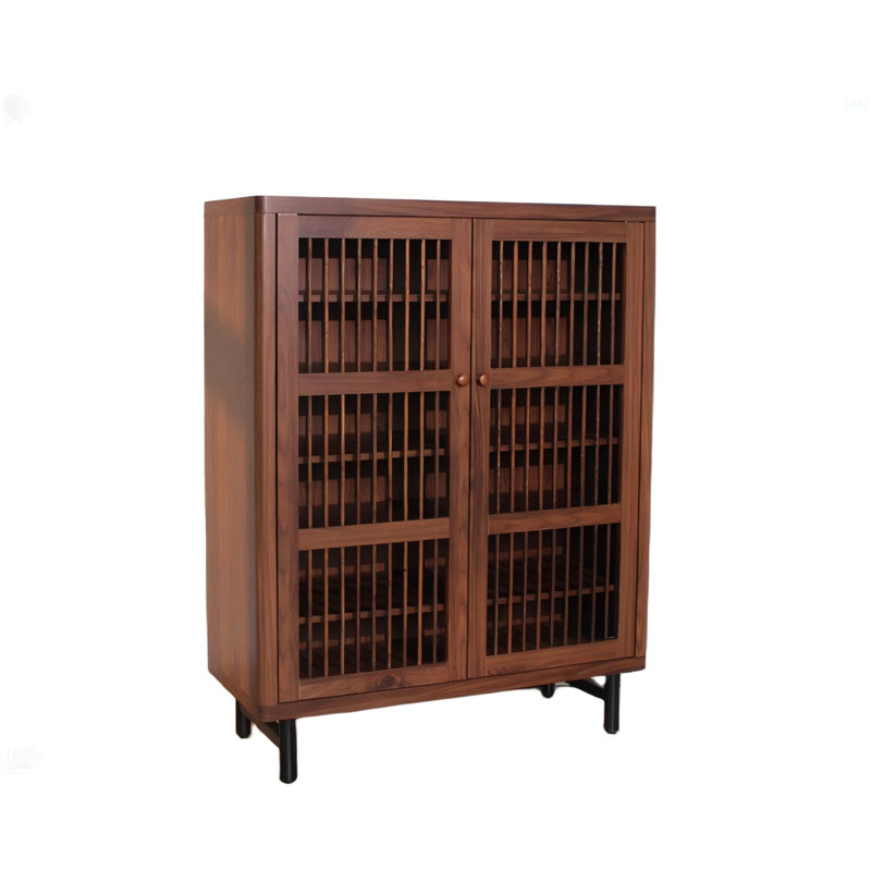 Shoe Cabinet With Shutter Doors, 6-Tier Entryway Shoe Cabinet With Adjustable Shelves, Wooden Modern Rack Organizer For Entryway, Hallway, Closet, Living Room, Walnut