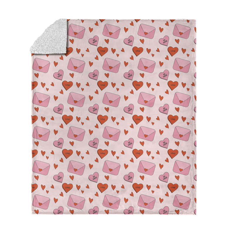 Valentine's Day Send My Love Silk Touch Sherpa Throw Blanket 50x60 Inches