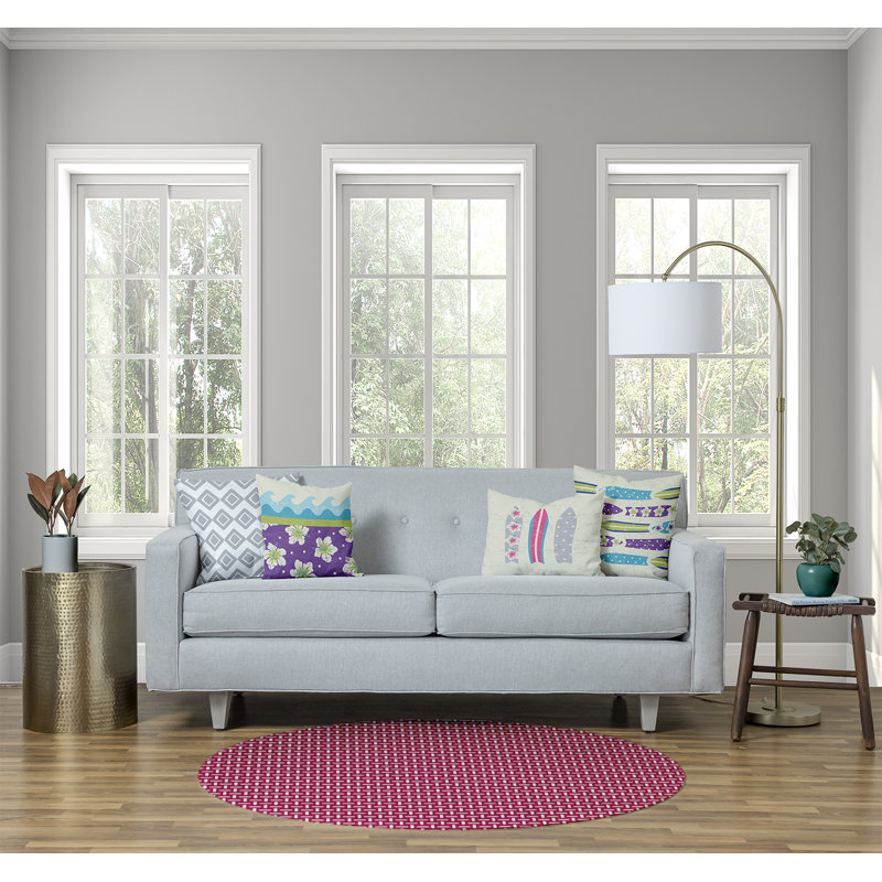 Chenille Geometric Indoor Rug, Round 5'
