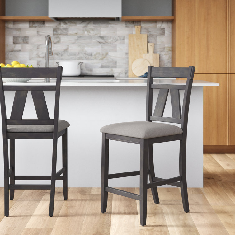 Aljona Splat Back Upholstered Counter Stool (Set of 2)