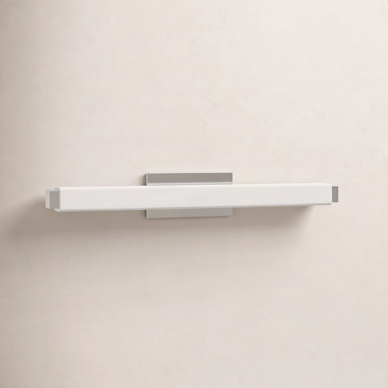 Erby LED Flush Mounted Sconce, 3" H x 19.75" W x 3.38" D, Brushed Nickel, 3000K