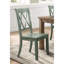 2 pièces de chaises bleu sarcelle décontractées pour la salle à manger, dossier transitionnel, hauteur de l'ensemble de 10,75 po, chaises latérales, dossier, placage de pin, dimensions de 23 po x 40 po