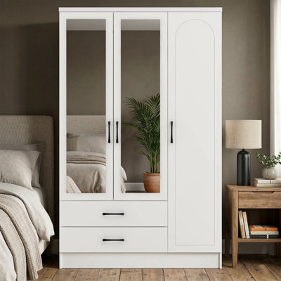  3 Door 2 Drawer Wardrobe with Mirror