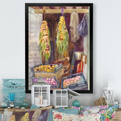 " Bundle Of Onions In Vintage Setting " Painting Print
