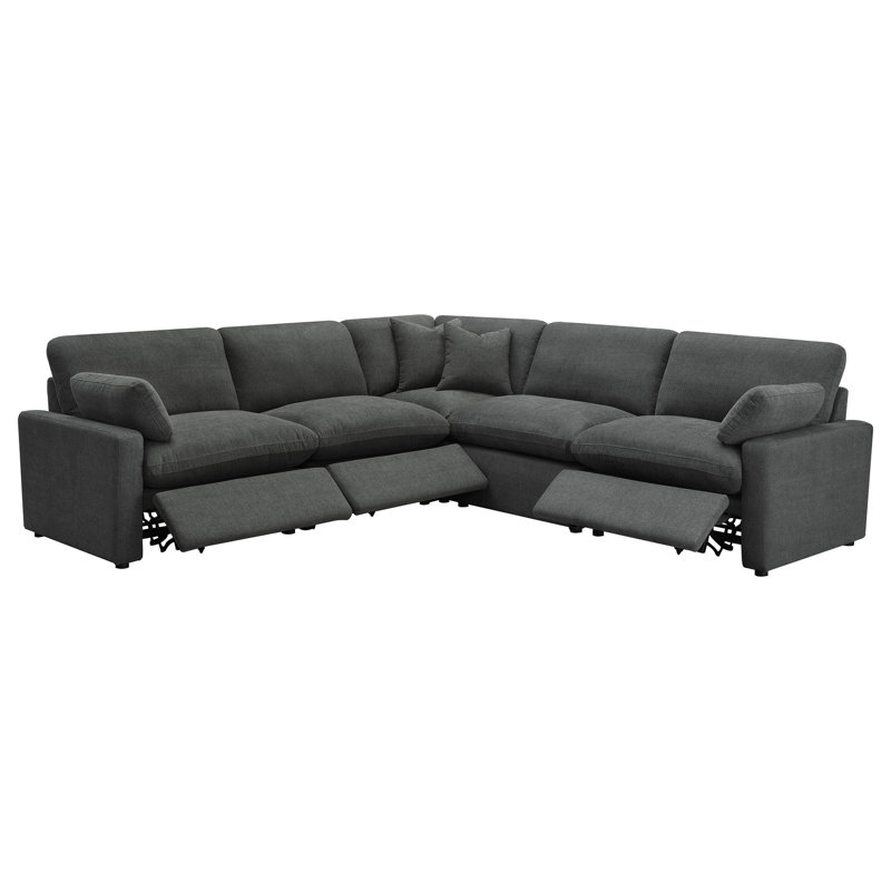 Canapé modulaire inclinable électrique 5 pièces Hollander, Dark Grey