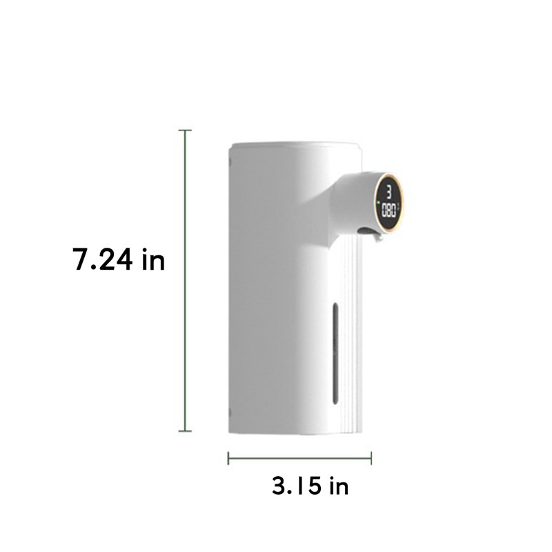 Distributeur automatique de savon réglable à 5 vitesses 11,84 oz, Blanc