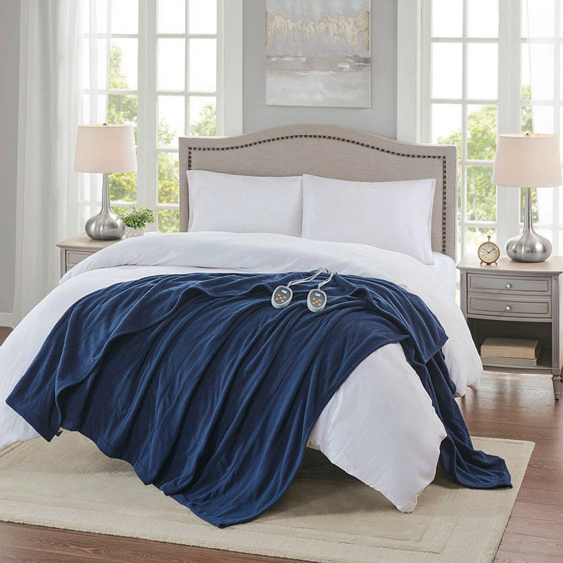 Couverture chauffante, L 83,99 po x l 61,99 po, Marine