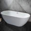 Baignoire de trempage autoportante en acrylique 63 po avec trop-plein et drain chromés, certifié Cupc