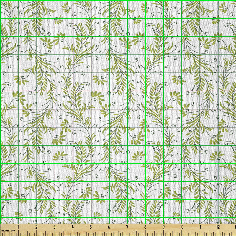 Daewon Leaf Antique Stem Swirl Fabric