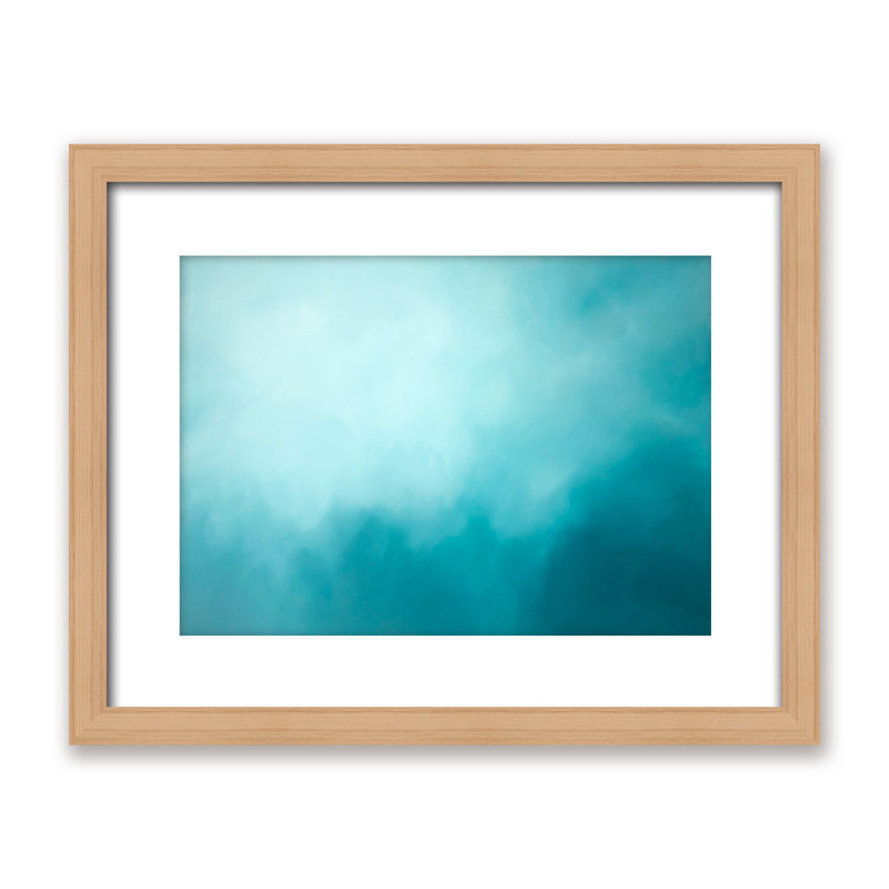 Coastal Retreat Underwater Clouds XIV by  - Floater Frame Print on Canvas, Framed Matted Print, Beige