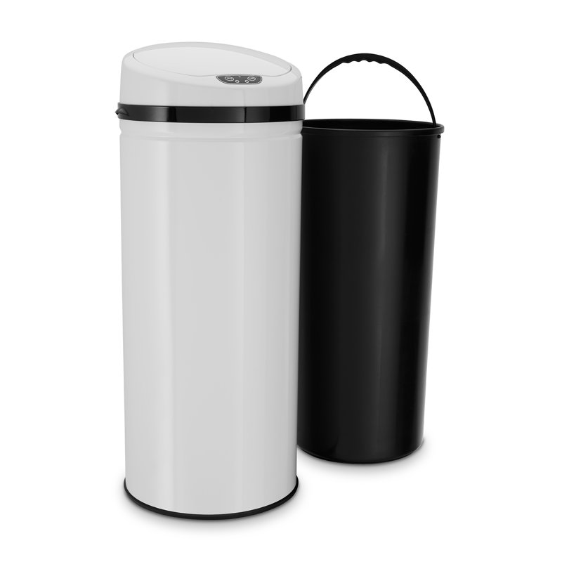 Stainless Steel 42 Litre Motion Sensor Trash Can, Inox White