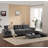 Sectional Sofa With Cup Holder,Movable Storage Ottoman-1317175435