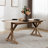 Abdulbaki Rectangular Solid Pine Farm Dining Table with Folding X-Style Legs