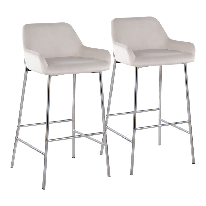 Tabouret 30 ", Tabouret de bar (siège d'une hauteur de 30 po), Doré, Mélange de polyester crème