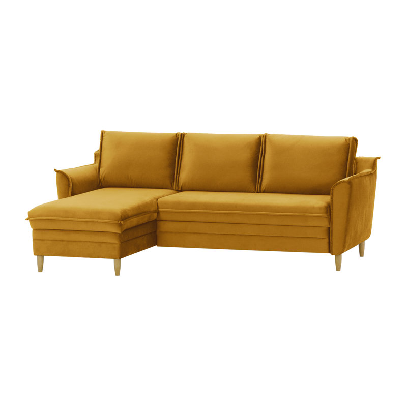 Benny 4 Seater Sofa Bed, Reversible, Mustard Yellow