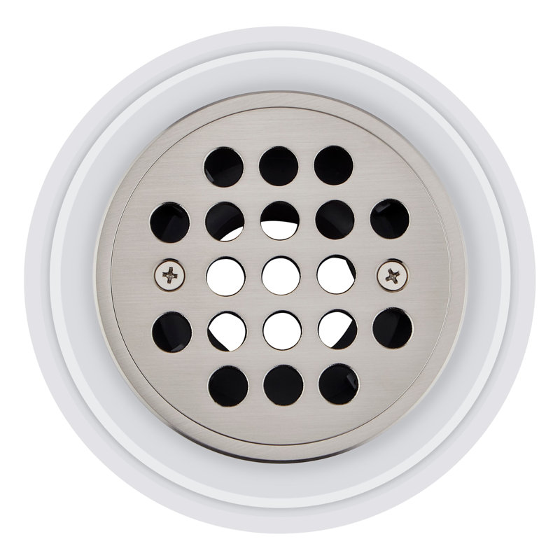 Menlo Round Shower Drain - Polished Brass, Polished Brass