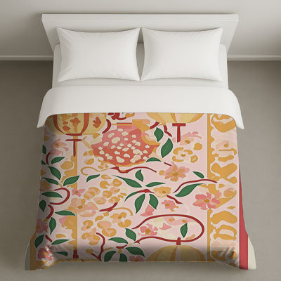 Lanterns Bedding Floral Duvet Cover Bohemian Boho